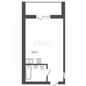 Студия квартира, вторичка, 23м2, 1/6 этаж