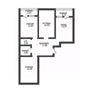 3-к квартира, вторичка, 83м2, 17/24 этаж