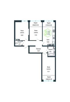 3-к квартира, вторичка, 88м2, 3/24 этаж