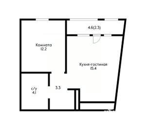 1-к квартира, сданный дом, 35м2, 9/24 этаж