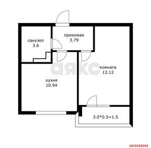 1-к квартира, вторичка, 33м2, 7/16 этаж