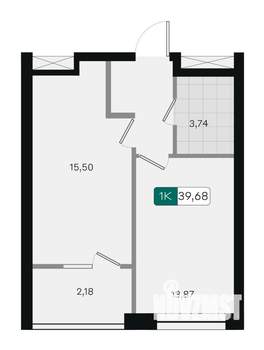 1-к квартира, вторичка, 40м2, 3/18 этаж