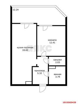 1-к квартира, вторичка, 56м2, 12/24 этаж