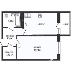 1-к квартира, вторичка, 40м2, 5/19 этаж