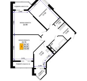 3-к квартира, вторичка, 103м2, 7/12 этаж