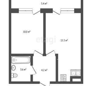 1-к квартира, вторичка, 32м2, 1/3 этаж