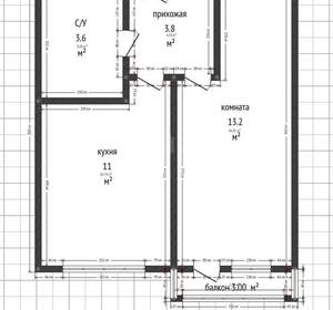 1-к квартира, вторичка, 34м2, 15/16 этаж