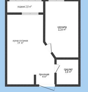 1-к квартира, вторичка, 34м2, 6/16 этаж