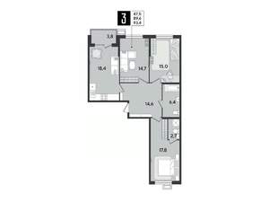3-к квартира, вторичка, 93м2, 2/9 этаж