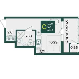 Студия квартира, вторичка, 23м2, 3/18 этаж