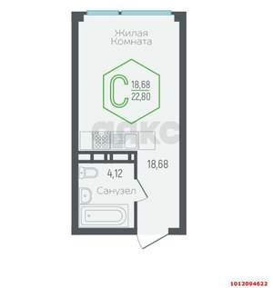 Студия квартира, вторичка, 23м2, 6/25 этаж