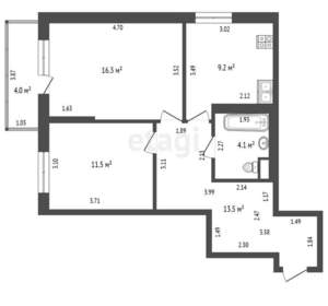 1-к квартира, вторичка, 39м2, 16/25 этаж