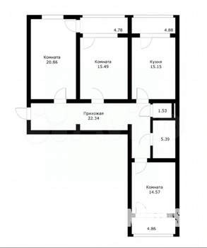 3-к квартира, вторичка, 110м2, 3/6 этаж