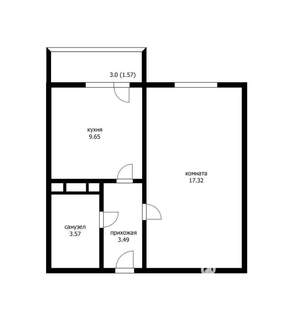 1-к квартира, вторичка, 36м2, 3/10 этаж