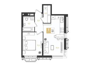 1-к квартира, вторичка, 42м2, 9/18 этаж