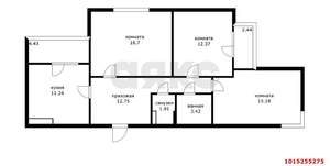 3-к квартира, вторичка, 80м2, 6/17 этаж