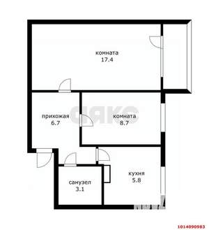 2-к квартира, вторичка, 42м2, 2/5 этаж