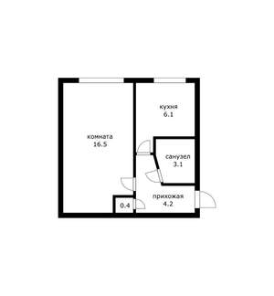 1-к квартира, вторичка, 30м2, 2/5 этаж