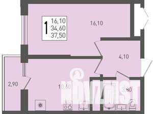 1-к квартира, строящийся дом, 38м2, 3/24 этаж
