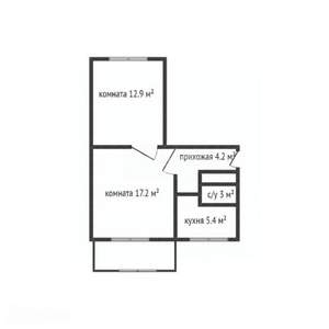 2-к квартира, вторичка, 44м2, 4/5 этаж