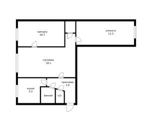 3-к квартира, вторичка, 55м2, 1/5 этаж