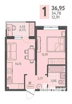 1-к квартира, вторичка, 37м2, 11/18 этаж