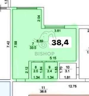 1-к квартира, вторичка, 38м2, 3/9 этаж