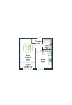 1-к квартира, вторичка, 36м2, 17/24 этаж