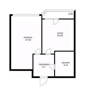 1-к квартира, вторичка, 38м2, 8/19 этаж