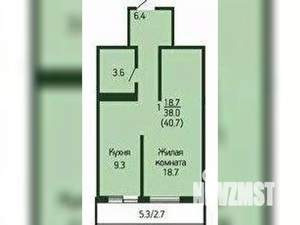 1-к квартира, вторичка, 45м2, 5/9 этаж