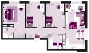 4-к квартира, вторичка, 81м2, 18/18 этаж