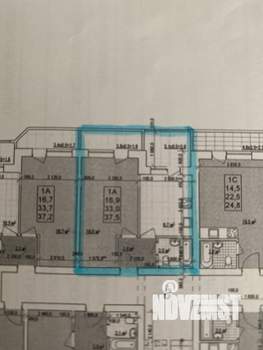 1-к квартира, вторичка, 44м2, 3/6 этаж