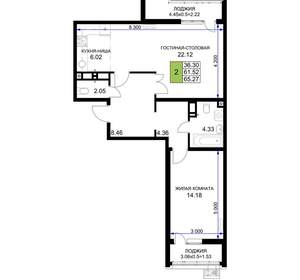2-к квартира, вторичка, 65м2, 12/18 этаж