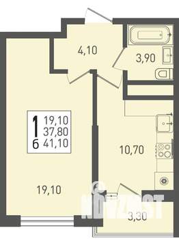 1-к квартира, вторичка, 41м2, 13/22 этаж