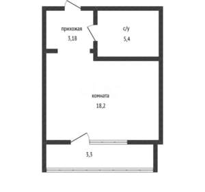 Студия квартира, вторичка, 25м2, 15/17 этаж