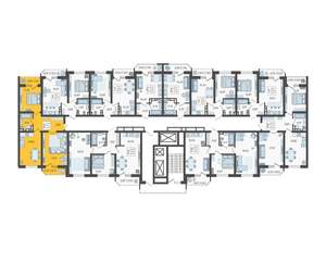 2-к квартира, строящийся дом, 60м2, 22/23 этаж