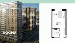 Студия квартира, сданный дом, 21м2, 5/16 этаж