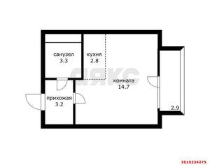 Студия квартира, вторичка, 27м2, 3/9 этаж