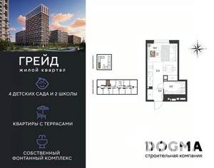 Студия квартира, вторичка, 21м2, 13/16 этаж