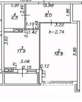 1-к квартира, вторичка, 43м2, 15/24 этаж