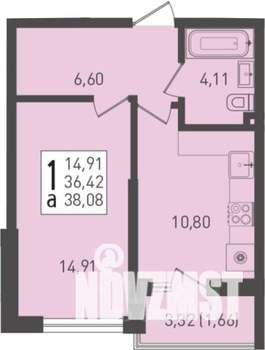 1-к квартира, вторичка, 40м2, 2/22 этаж