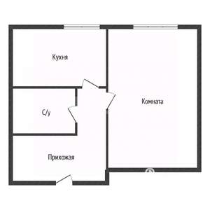 1-к квартира, вторичка, 29м2, 2/5 этаж