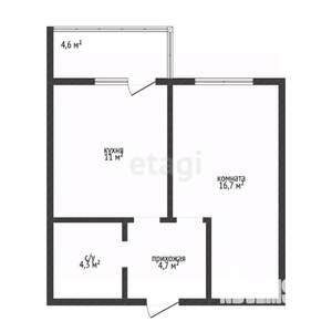 1-к квартира, вторичка, 37м2, 11/22 этаж