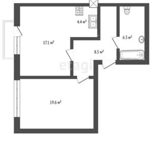 1-к квартира, вторичка, 55м2, 7/15 этаж