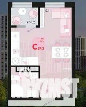 Студия квартира, вторичка, 24м2, 3/4 этаж