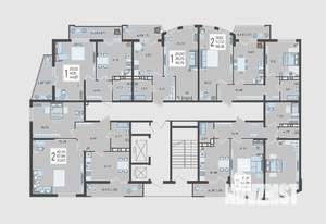 1-к квартира, строящийся дом, 40м2, 20/21 этаж