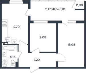 2-к квартира, вторичка, 54м2, 5/18 этаж