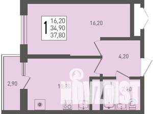 1-к квартира, строящийся дом, 38м2, 14/24 этаж