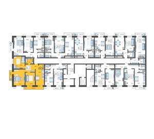 3-к квартира, строящийся дом, 80м2, 1/12 этаж