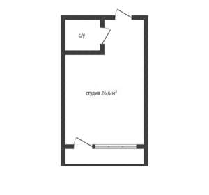 Студия квартира, вторичка, 27м2, 7/8 этаж